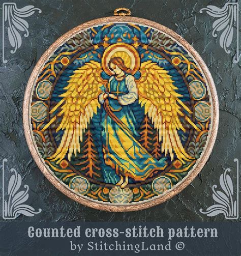 Christian Cross Stitch Pattern Angel Cross Stitch Pattern Religious Cross Stitch Pattern