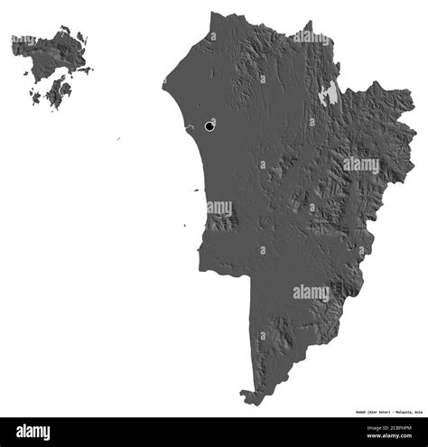 Shape Of Kedah State Of Malaysia With Its Capital Isolated On White