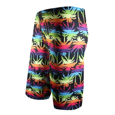 Wojeull Mens Swimming Trunks Flat Corner Beach Resort Water Park Soaking Hot Spring Digital