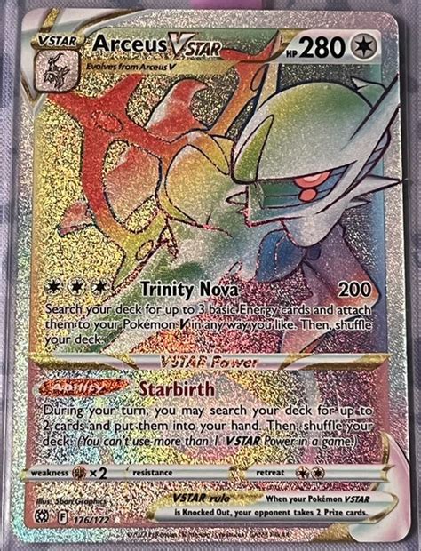 Pokemon Jcg Arceus Vstar 176172 Rainbow Secret Rare Brillantes