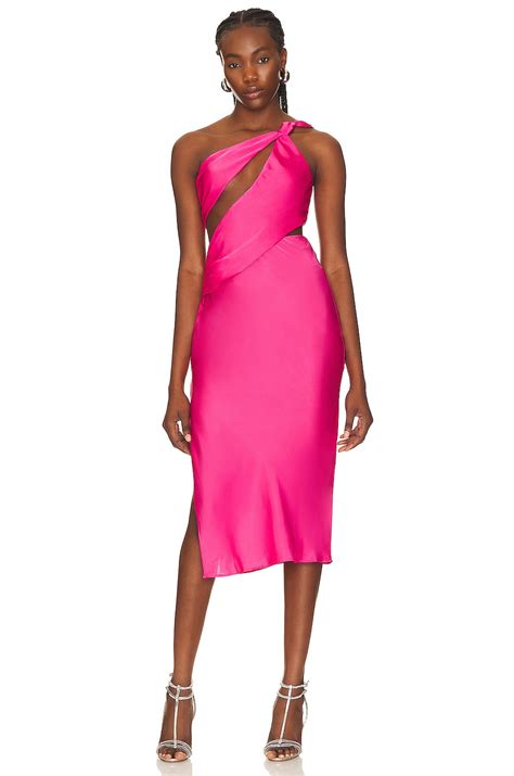 Nbd Misha Midi Dress In Hot Pink Revolve