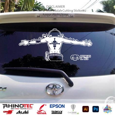 Jual Cutting Stiker Sticker Luffy Brother Hukum Timbul Keren Portgas D