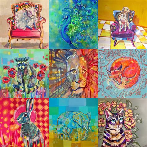 funny animal acrylic paintings 7