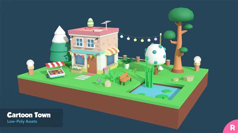 Cartoon Town Low Poly Assets Assetsdealspro