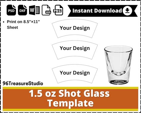 Oz Shot Glass Template Wine Glass Sublimation Ms Word Psd Png