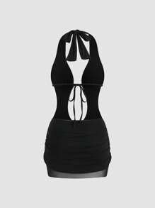 SHEIN Unity Abito nero sexy con collo Halter per donne | SHEIN ITALIA