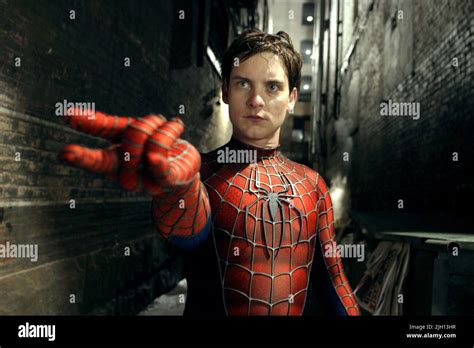 tobey maguire spider man   stock photo alamy