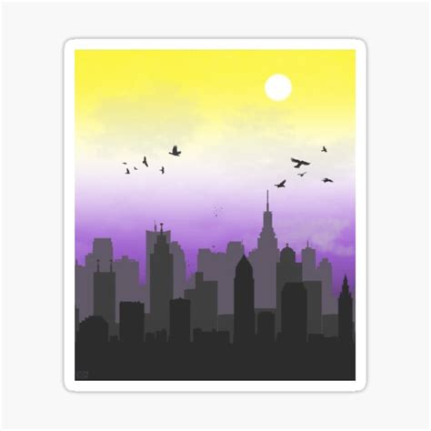 Nonbinary Silhouette City Sticker For Sale By Geminispirit2 Redbubble