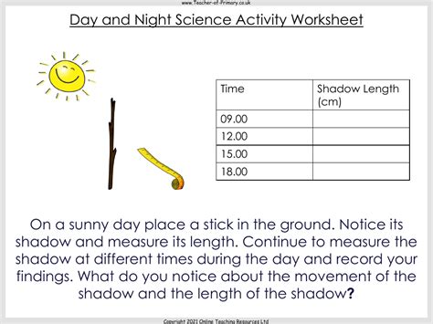 Day And Night Worksheet Science Year 5