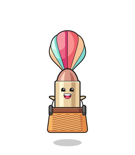 Bullet Mascot Riding A Hot Air Balloon Vector Art At Vecteezy