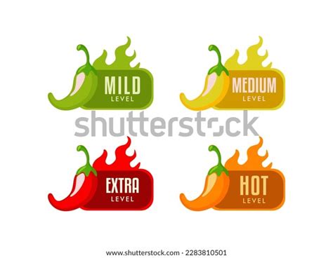 Hot Spicy Level Vector Labels Spice Stock Vector Royalty Free 2283810501 Shutterstock