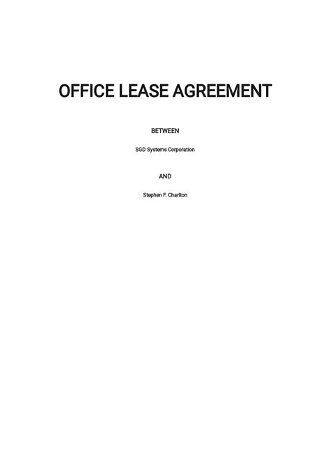 Microsoft Office Lease Agreement Template