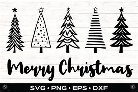 Merry Christmas Trees Svg Png Clipart Graphic By Lindicaart