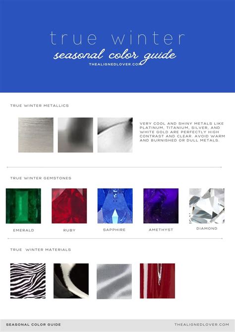 Guide to the True Winter Seasonal Color Palette | The Aligned Lover ...