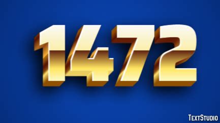 1472 Text Effect and Logo Design Number