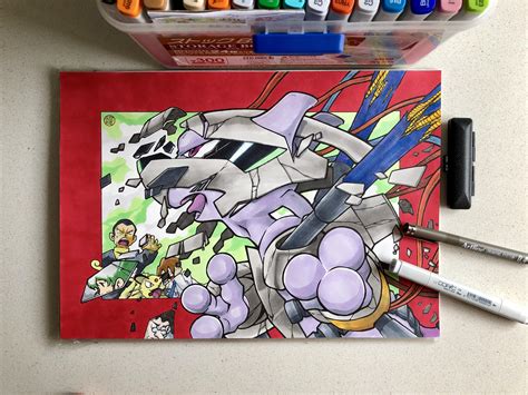 I Drew Armored Mewtwo From Mewtwo Strikes Back Rpokemon
