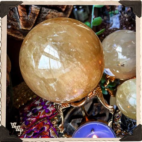 Golden Calcite Citrine Sphere Crystal For Prosperity Motivation And Ab