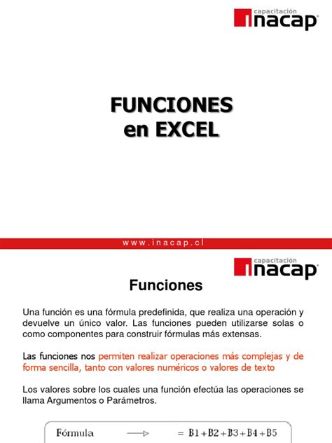 Funciones en Excel | PDF | Fórmula | Función (Matemáticas) 