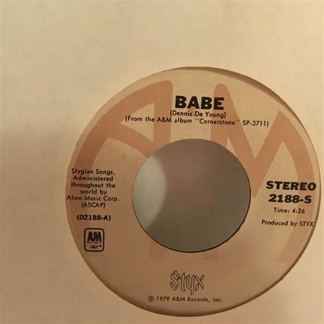 STYX 45 SINGLE VINYL BABE I M O K EBay