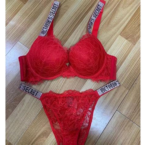 Carta Quente Conjunto De Lingerie Sexy Lace Push Up Rhinestone Pe As I Xy Shopee Brasil