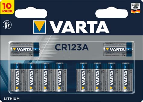 VARTA CR 123A SP: Lithium battery, CR123A, 1430 mAh, 10-pack at ...