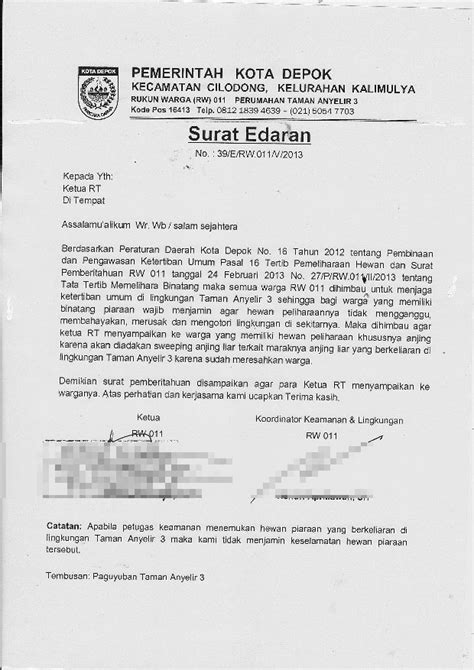 Detail Contoh Surat Edaran Pemberitahuan Rt Koleksi Nomer 44