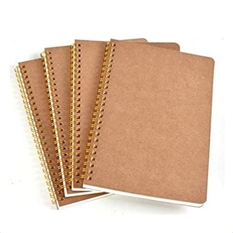 Durable Kraft Paper Spiral Notebooks Pack Of