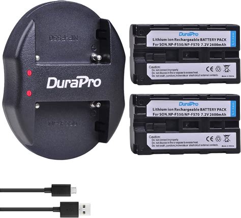 DuraPro 2Pcs 2600mAh NP F550 Battery Dual USB Charger For Sony NP