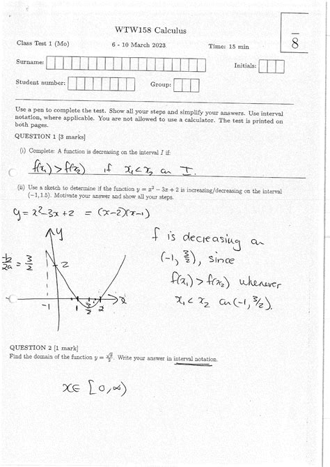 Memo Tut Test 2 Students Wtw 158 Studocu