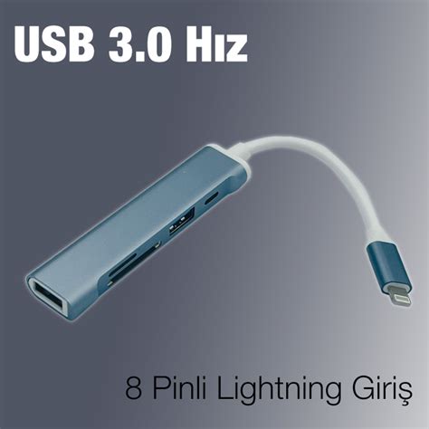 Ally S In Lightning To Usb Sd Kart Hub Adapt R Evirici