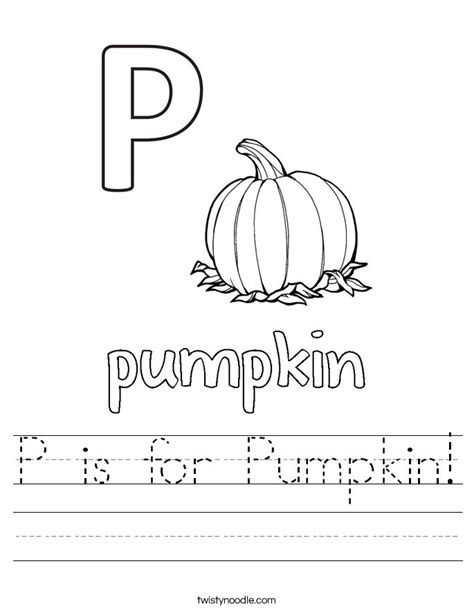 P For Pumpkin Worksheet