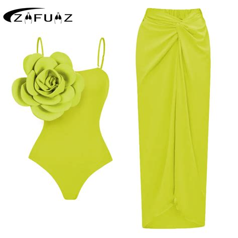 2024 Sexy 3 Pieces Bikini Push Up 3D Flower Purple Tassel Swimsuit Backless Cross Wrap Beachwear