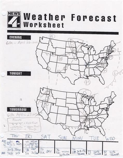 Weather Map Worksheet 3rd Grade