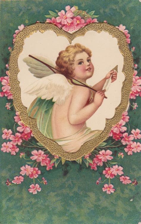 French Cherubs In Gilded Hearts 1904 Victorian Vintage And Free