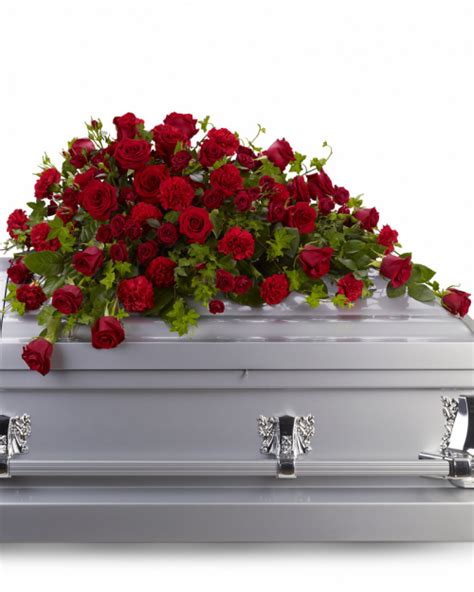 Red Rose Reverence Casket Veldkamps Sympathy Flowers