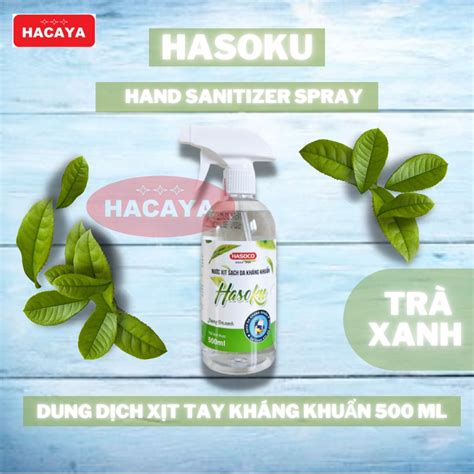 Mua Nước rửa tay khô xịt sạch da kháng khuẩn trà xanh Hasoku 500ml ...