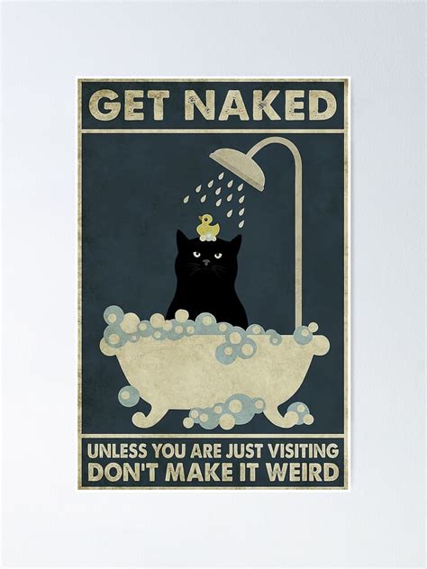 Get Naked Black Cat Poster For Sale By Biankablank Redbubble
