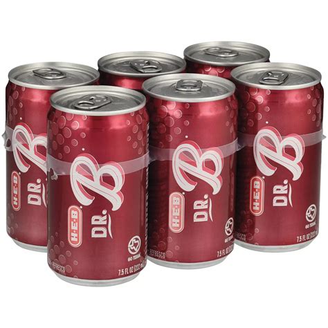H E B Dr B Soda 6 Pk Mini Cans Shop Soda At H E B