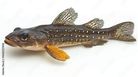 mudfish neochanna rests   white background displaying  distinct