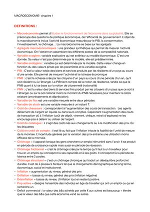 Macroéconomie pdf cours de macro de licence 2 Macroéconomie