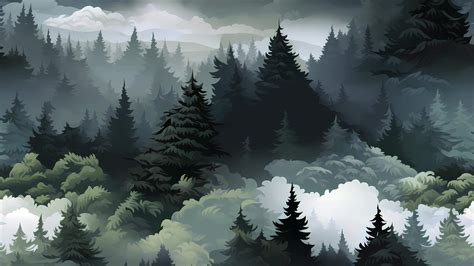 foggy dark forest animation cartoon moving background looping 26421353 Stock Video at Vecteezy