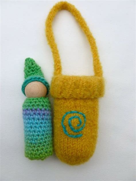 Gnome In Felted Pouch Etsy Sewing Toys Knitting Handmade Toys