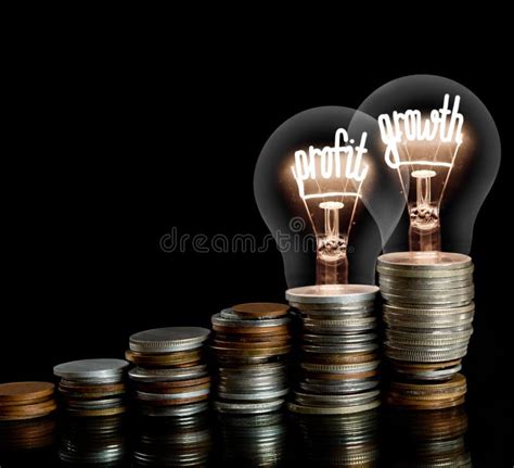 Light Bulbs with Profit Growth Concept Stock Image - Image of ...