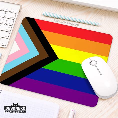 Pride Mouse Pad Rainbow Flag Desk Mat Xl Lgbtq Deskmat Led Rgb Queer Gay Pride Mousepad
