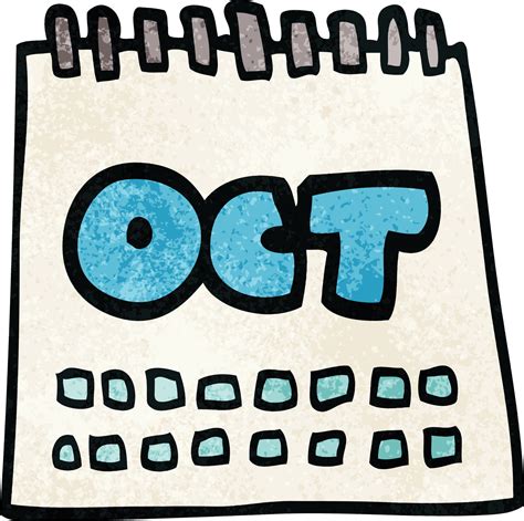 Cartoon Doodle Calendar Showing Month Of October 12197674 Vector Art At