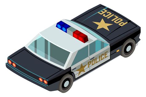 Police Officer Car Back View Isometric I Graphic by microvectorone ...