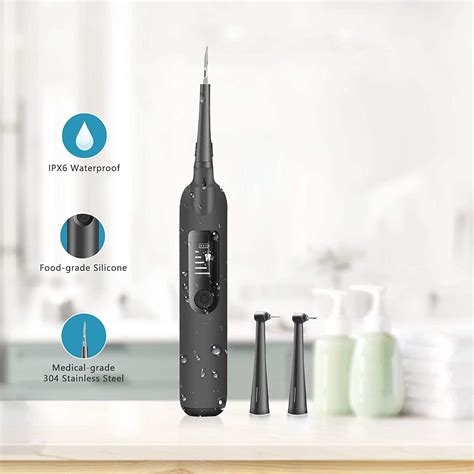 Electric Plaque Remover for Teeth with 5 Modes, Dental Calculus Remover Teeth Cleaning Kit - Gray