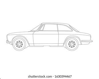 Outline Side View Drawing Car Stock Vector (Royalty Free) 1630394467