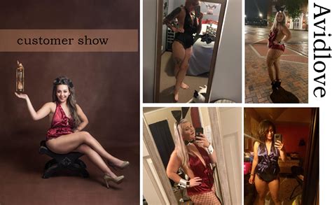 Amazon Avidlove Women Lingerie One Piece Teddy Deep V Jumpsuit Halter Bodysuit Bow Dec