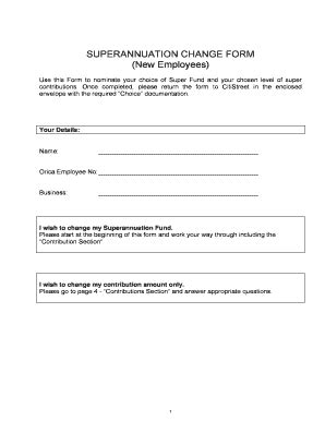 Superannuation Form For New Employee Fill Online Printable Fillable